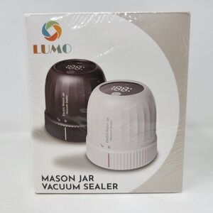 LUMO Electric Mason Jar Vacuum Sealer M80-CB White Regular & Wide Mouth NEW